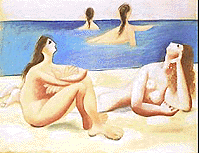 The Pablo Picasso painting "Nude Bathers," owned by late fashion designer Gianni Versace, is seen in this photo from Sotheby's auction house.