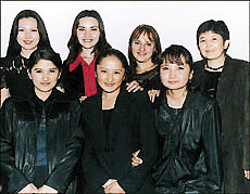 Girls from Bishkek Humanities University, Kyrghystan, who are currently on a visit to Panjab University, Chandigarh, under an exchange programme