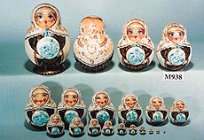 This picture shows an eggshell-thin, 20-piece doll.