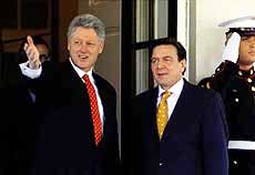 President Clinton and German Chancellor Gerhard Schroeder