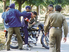 Valentine's Day was not a memorable day for this youngster who was at the receiving end of the police bandobast in Chandigarh on Sunday.