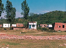 Unauthorised structures which have come up near Saketri village in Panchkula — A Tribune photograph