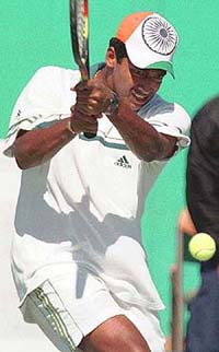 Mahesh Bhupathi of India during the Davis Cup Asia and Oceania Zone Group 1 qualifying competition