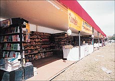 Empty stalls at the Chandigarh Book Fair — A Tribune photograph