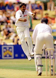 India's Javagal Srinath appeals.