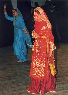 Canara Bank makes ladies dance at a function at Tagore Theatre in Chandigarh on Sunday  A Tribune photograph
