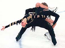 MOSCOW : World ice dance champions Angelika Krylova and Oleg Ovsyannikov perform their dance during the Russian National Figure Skating Championships in Sokolniki sports palace in Moscow, on Wednesday. Krylova and Ovsyannikov became Russian dance figure skating champions. AP/PTI