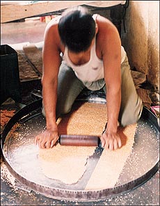 Gajjakpatti being given the final touches