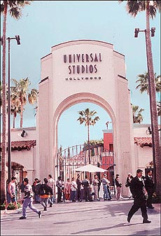 Visitors queing up to buy tickets to see Universal Studios at Hollywood 