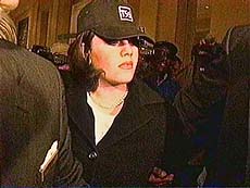 Monica Lewinsky walks through the lobby of a hotel in Washington on Saturday afternoon. AP/PTI