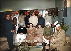 Sonia gandhi with leaders from Punjab