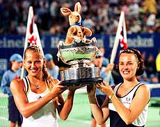 Martina Hingis  and her  doubles partner Anna Kournikova