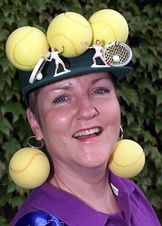 Clare Bird from Horsham had worn a tennis style hat at Wimbledon on 29 June 1999. 