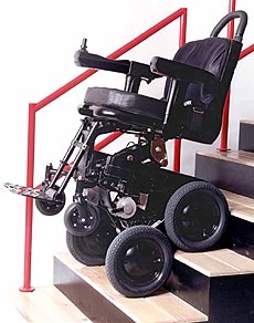 ohnson & Johnson's IBOT wheelchair is shown in this undated photo. The high-tech wheelchair, which can climb curbs, stairs and ride on the beach, could be on the market by 2001