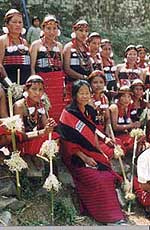 Women dressed in traditional Naga clothes