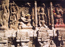 Images of Ganesha and Parvati with a Shiva-lingam are regularly worshipped