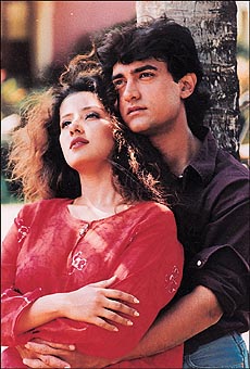 Aamir Khan and Manisha Koirala in Mann
