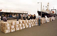 Packages containing 10 tons of cocaine 