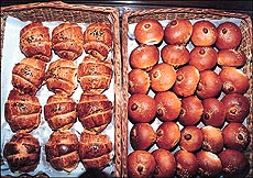Croissants are crescent shaped rolls, which constitute breakfast for most of the people in France and the continent 