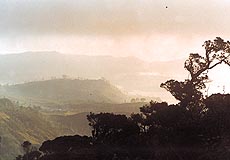 Walking down the mountains in the misty weather can be a pleasant experience