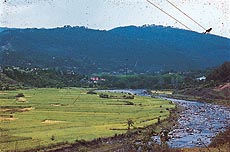 The temple town of Baijnath lies on the banks of the Gomti river. 