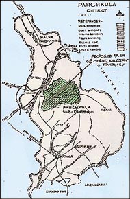 Proposed area of the Morni Wildlife Sanctuary.