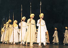 Rani Balbir Kaur's Punjabi production 'Subh Karman Te Kabhoon Na Taraun' stages the story of the rise of the Khalsa at Tagore Theatre, Chandigarh, on Wednesday.