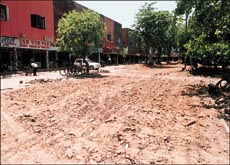 The parking lot in the Sector 29-D market which is being recarpeted by the Municipal Corporation of Chandigarh