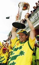 Steve Waugh with the cup.
