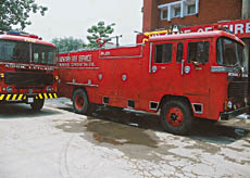 The state-of-the-art dry chemical powder tender which has been acquired by the Fire Department of the Municipal Corporation of Chandigarh