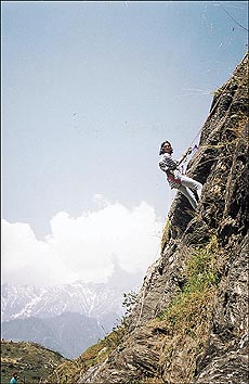 Mountain climbing at Koti, near Solang Nala