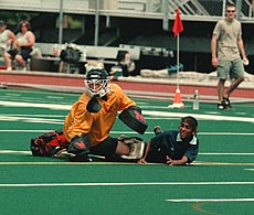 India's Surinder kaur scoring 1st goal against England in the final of the four-nation women's hockey tournament in New Jersey on Sunday