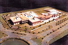 A model of the permanent exhibition complex to be built in Sector 31 of Chandigarh