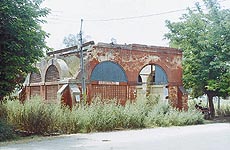 The demolished waiting room near the railway station