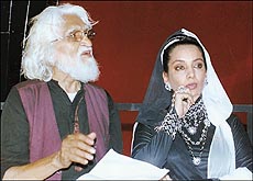 M.F. Husain with Shabana Azmi