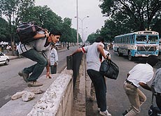 People prefer to jump over the iron railings instead of using the subway connecting Sectors 17 and 22 in Chandigarh