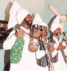 Sharif Idu and his party performs at Panjab University, Chandigarh, on Thursday