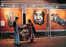 An exhibition of graphics by 12 distinguished print-makers opened at the Government College of Art Exhibition Hall, Sector 10, here on Tuesday