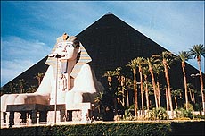 A replica of the Sphnix at Hotel Luxor