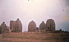 A cluster of Bathu temples