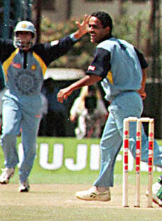 Indian bowler Sunil Joshi