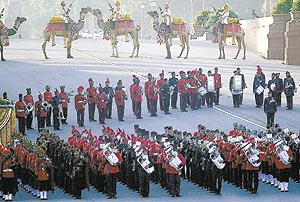 The Beating of the Retreat in New Delhi on January 29
