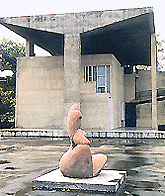 The terrace of this City Museum with a roof of divergent angles will be enclosed by steel and glass glazing to make room for the British Council Library in Chandigarh.— A Tribune photograph
