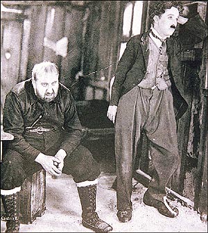 Charlie Chaplin and partner Mark Swain in The Goldrush