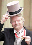 Sir Richard Branson, a 49-year-old tycoon, after receiving knighthood for services to entrepreneurship at London on Thursday. — AP/PTI