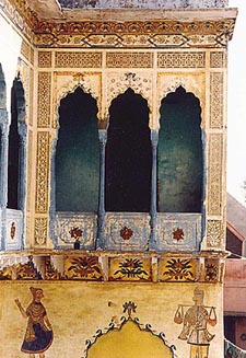 The beautifully decorated balcony of Panney ki Chaupal