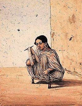 A woman reeling thread by an Indian artist, C 1830 (Courtesy, British Library London)