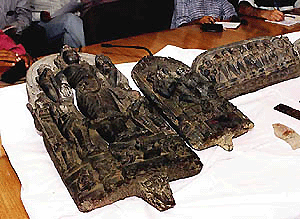 Antiques seized by the Delhi Police on display in New Delhi on Friday  PTI photo
