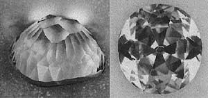 The legendary Koh-i-Noor before and after it was cut