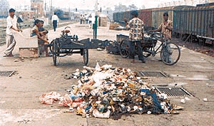 Garbage dump at the Ludhiana railway station platform.Photo by Inderjeet Verma